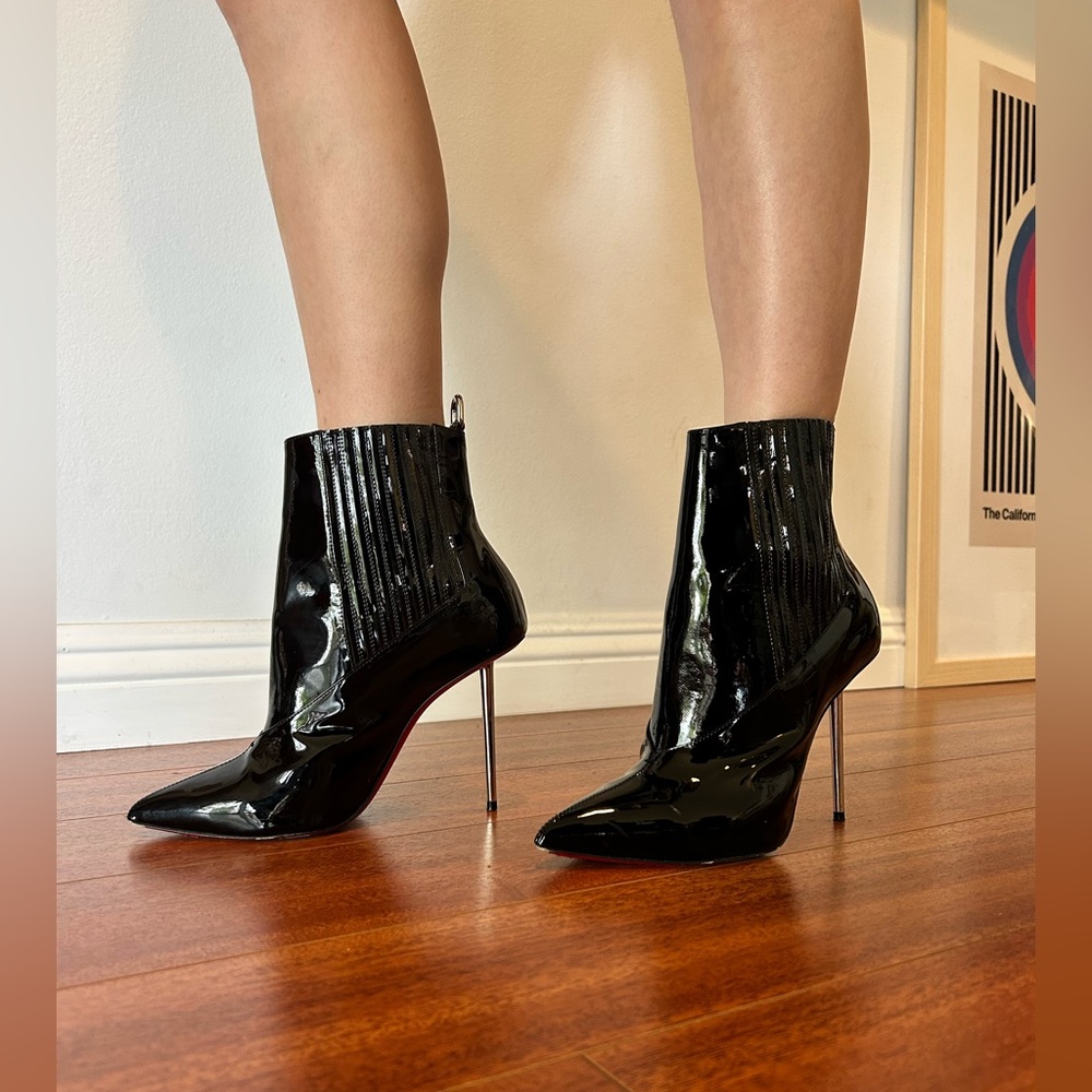Christian Louboutin Black Patent Stiletto boots